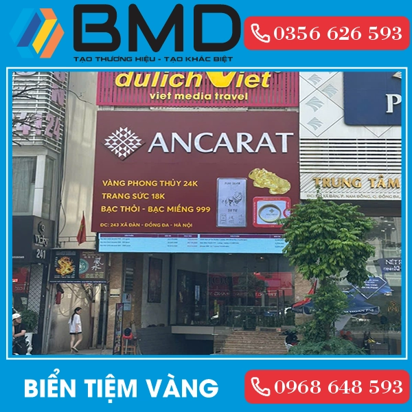 Thiết kế và thi công biển hiệu quảng cáo vàng bạc